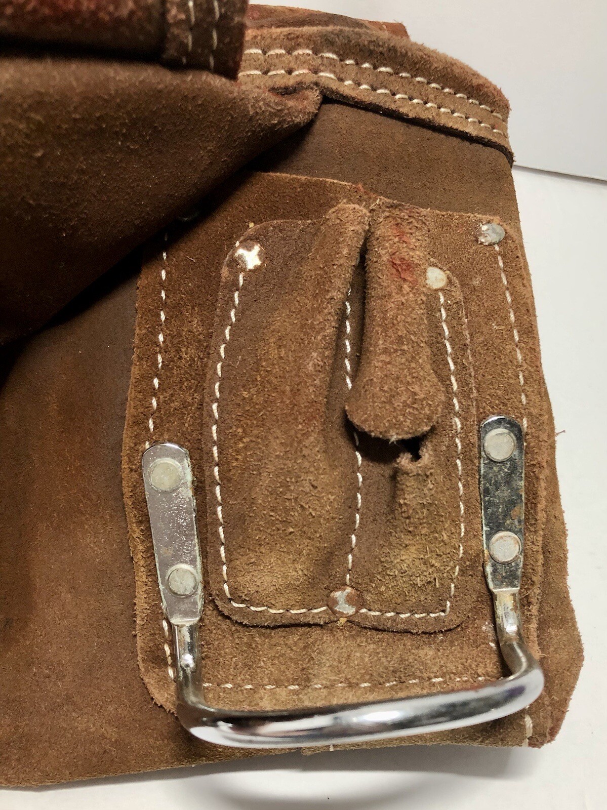 AWP General Construction Carpenter Tool Rig Bag Pouch Suede Leather *READ*