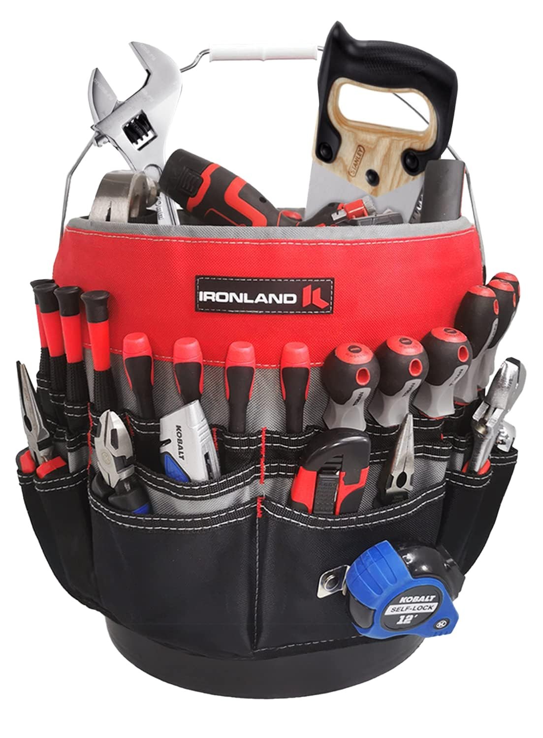 Bucket Tool Organizer with 51 Pockets for 3.5-5 Gallon Buckets – Ideal for Garde