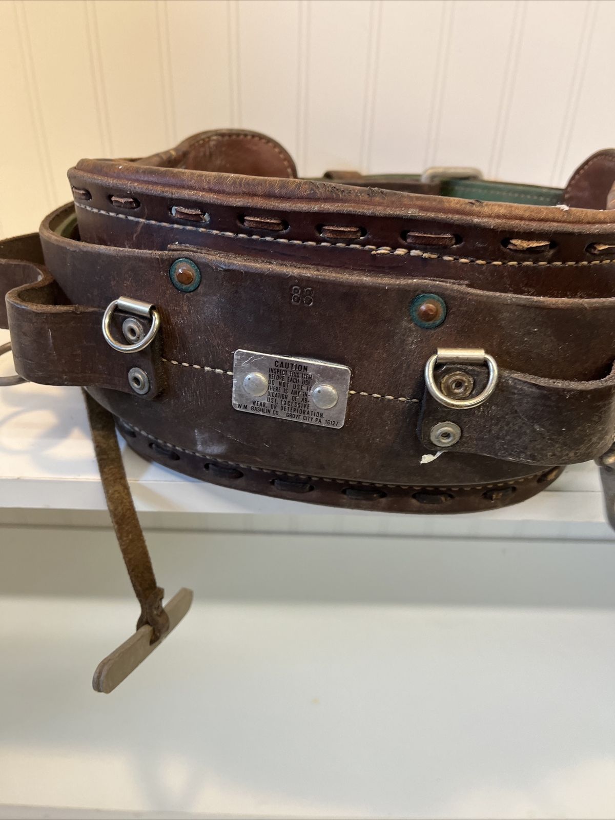 Vintage W. M. Bashlin Co, Adjustable Linesman Tool Belt, adjusts 36-44 Inches