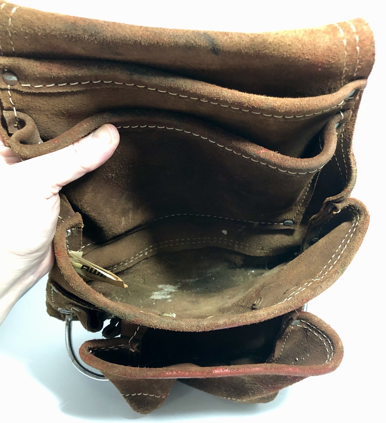 AWP General Construction Carpenter Tool Rig Bag Pouch Suede Leather *READ*