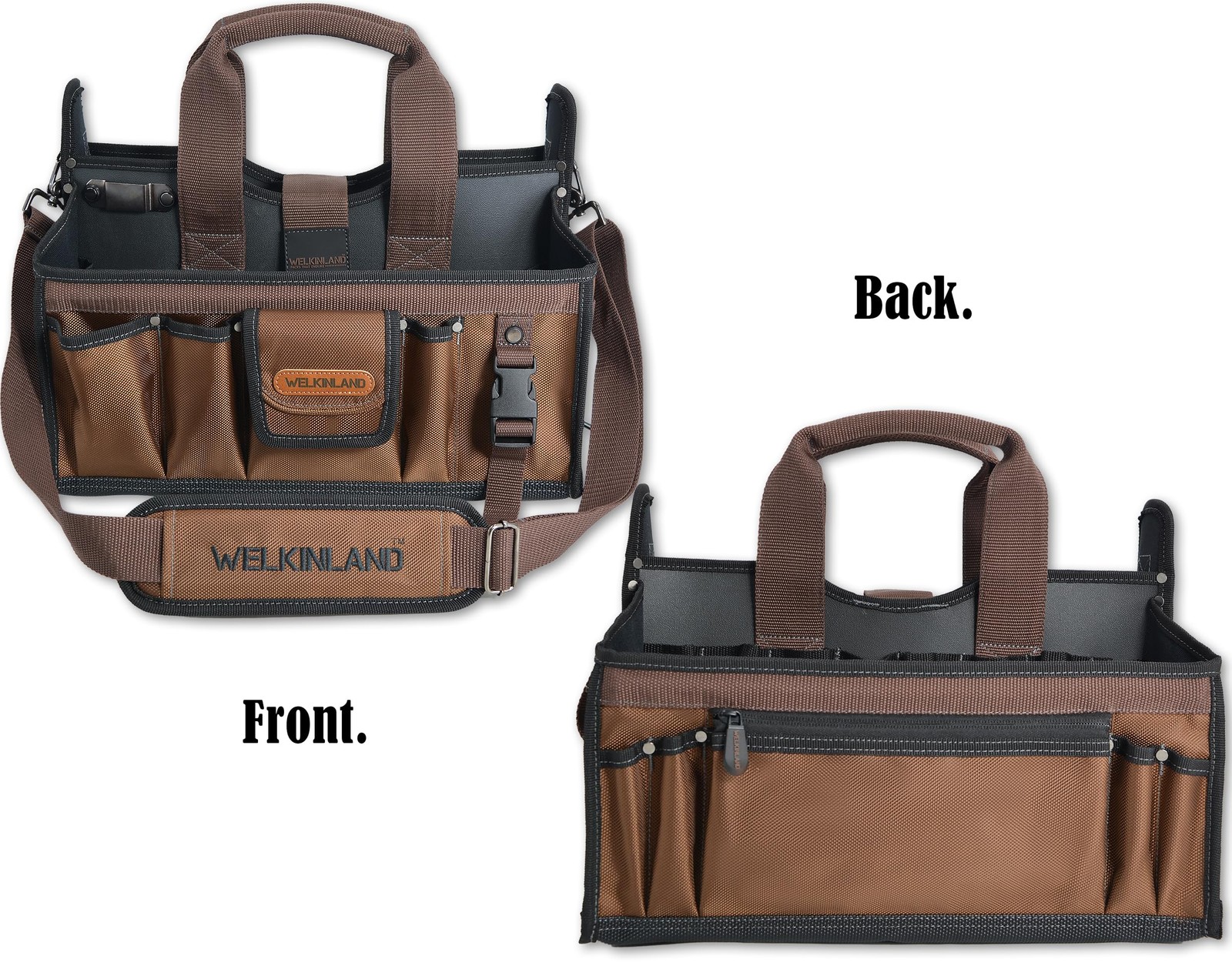 WELKINLAND 20-Pockets Tool Tote Bag, 16″ Electrician Tool Bag, Open-Top Tool …