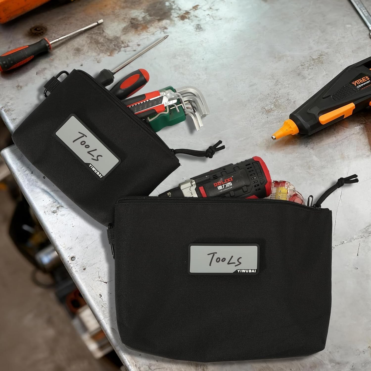 4-Pack Tool Pouch Zipper Bag,Multipurpose Storage pouch,Small Tool Bag,Tactic…