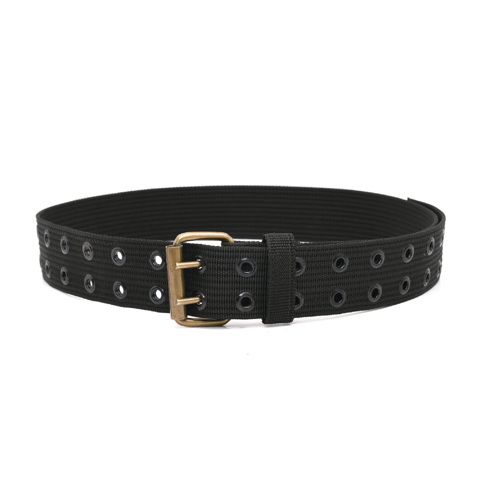 Work Belt 2 Inch Wide Heavy Duty Poly Webbing Metal Roller Buckle Black