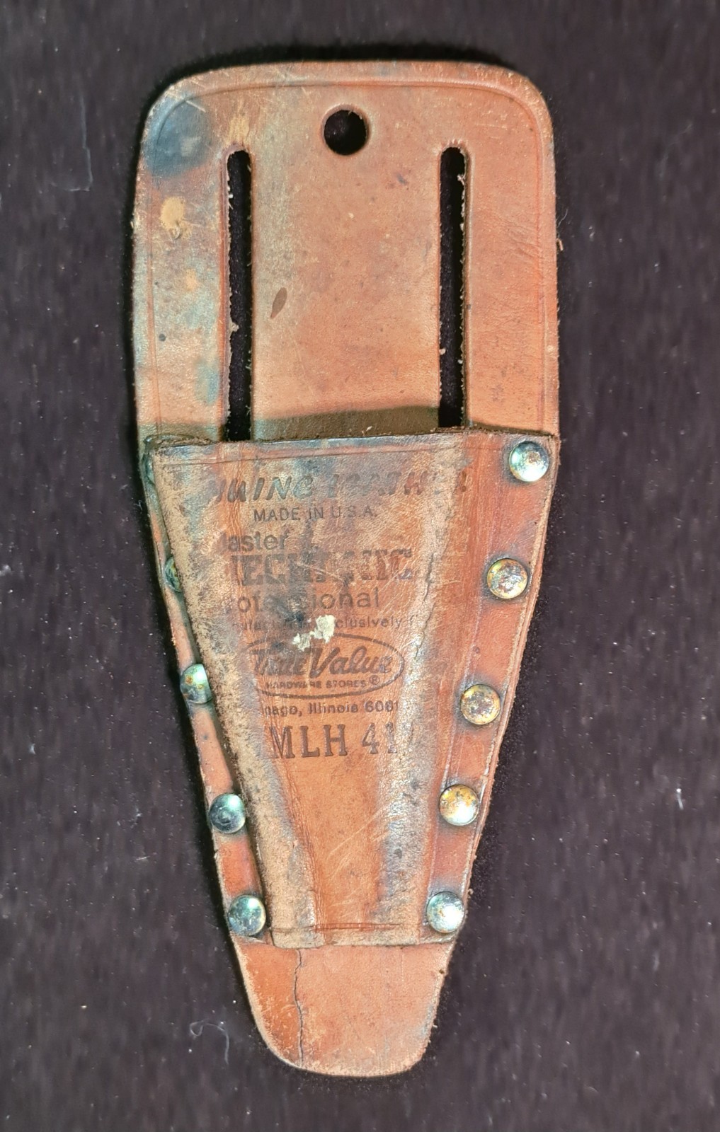 Vintage Huing Leather: True Vale: Leather Holder For Belt LH-417 USA Made