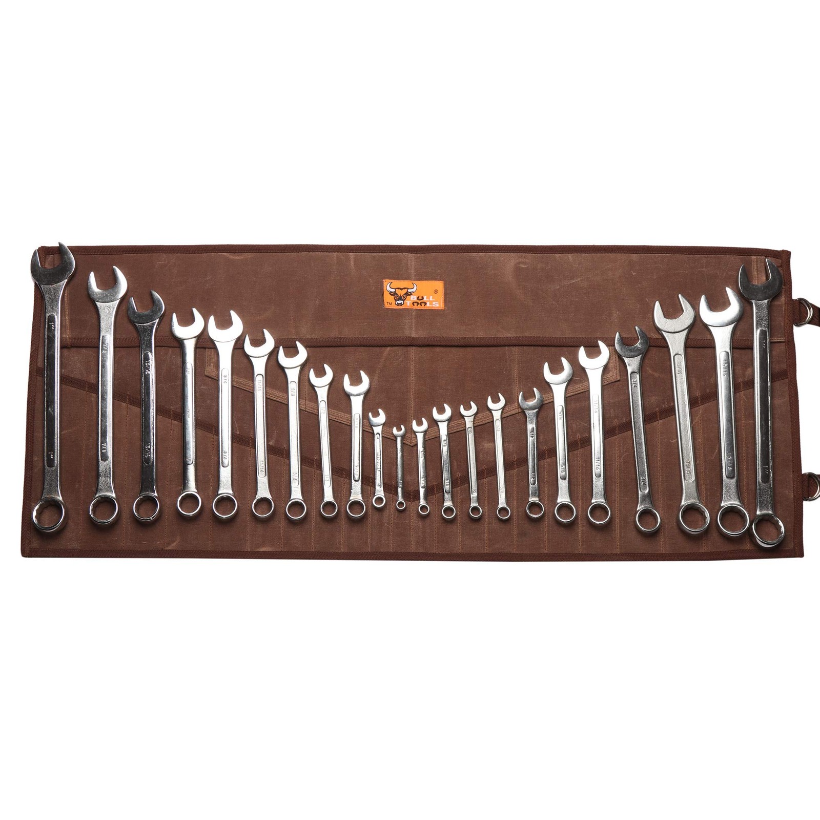 26 Pocket Wrench Organizer Roll-Up Bag Handcrafted Waxed Canvas Tool Pouch Heavy