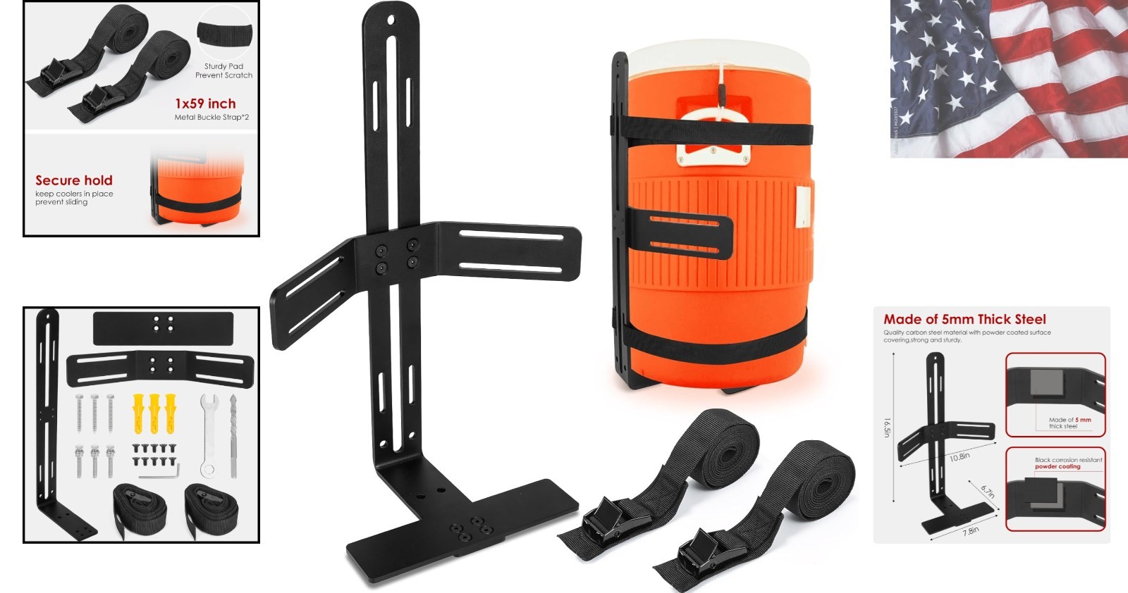 5 Gallon Bucket Holder, Steel Water Cooler Mount Rack,5 Gallon Water Cooler B…