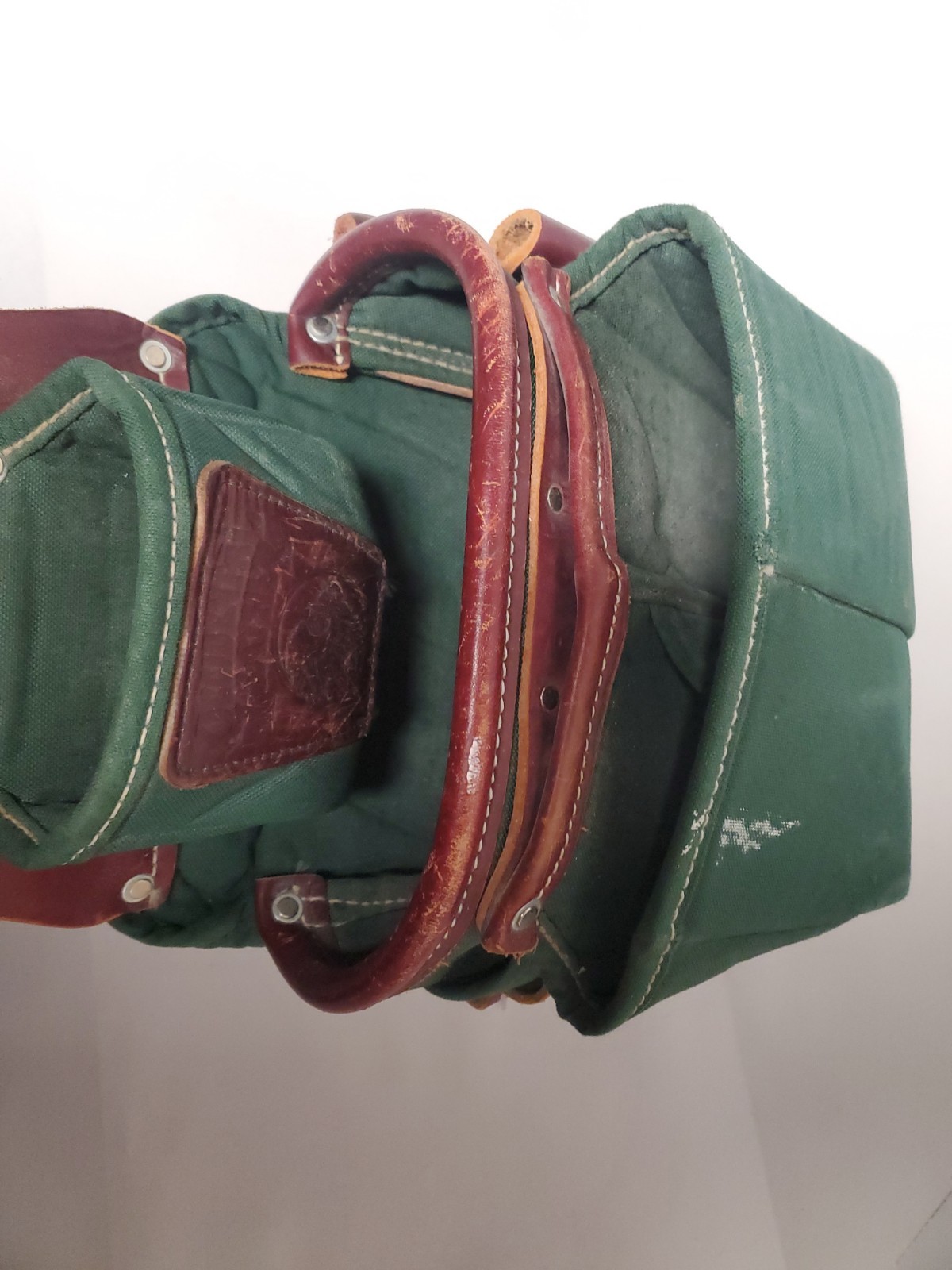 Occidental Leather 8583-Tool Bag – Green Canvas & Leather 3-Pouch Nail Bags