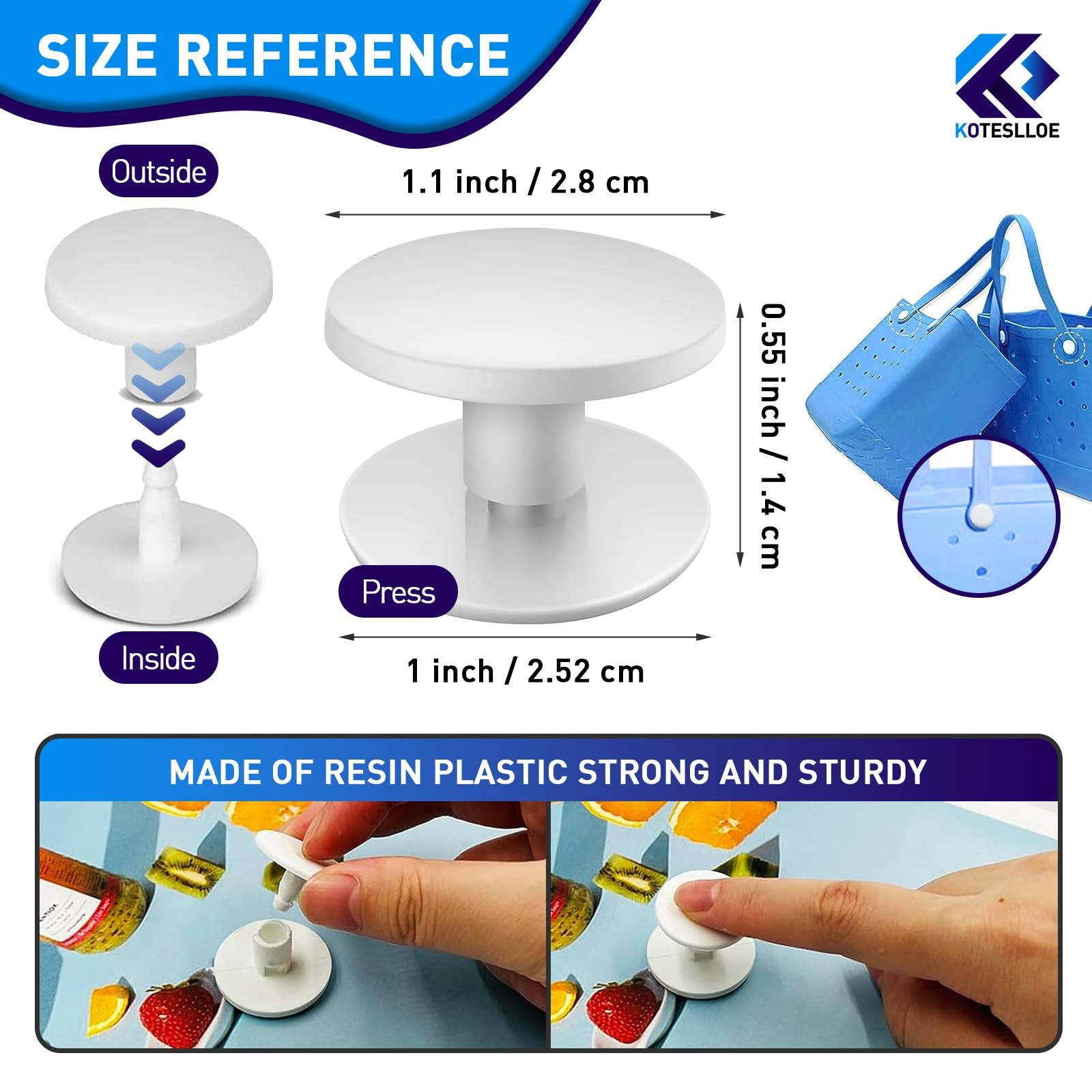 8 Pcs Replacement Buttons Compatible with 8 Buttons, White