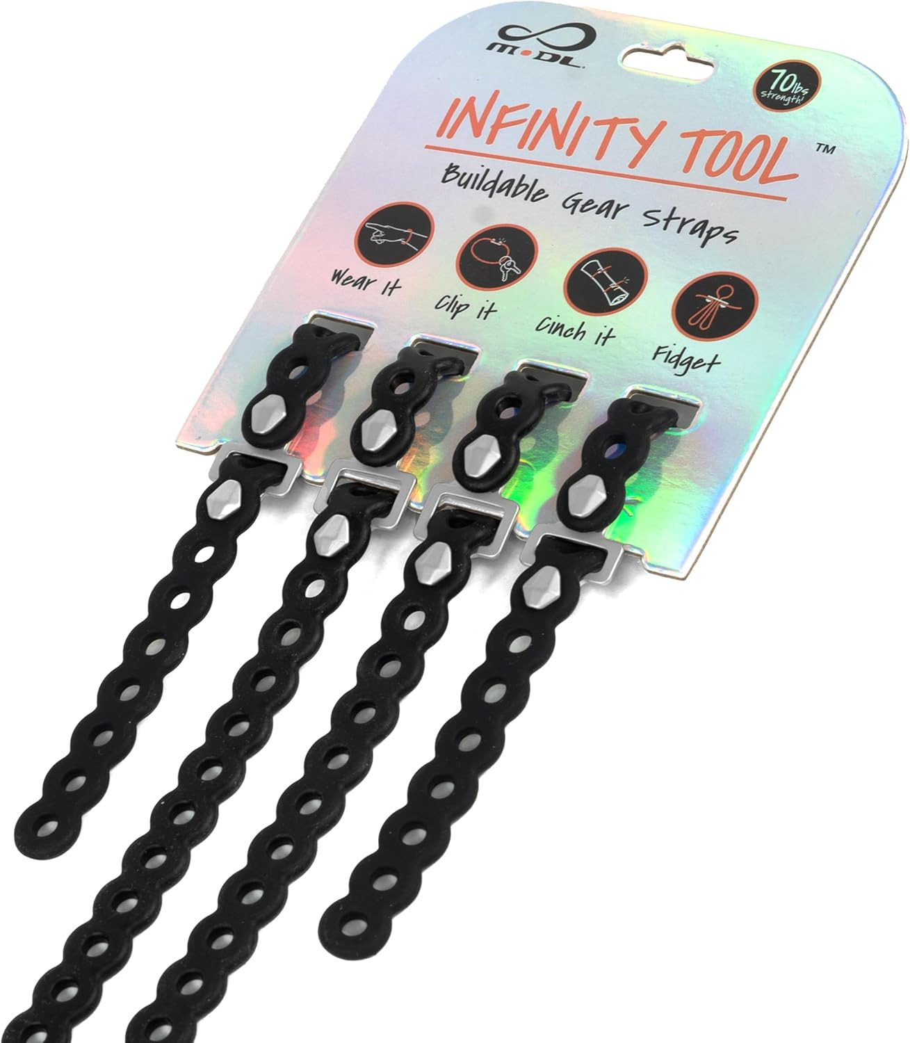 Infinity Tool™ 2.0 Modular Straps (4-Pack) – Flexible Multi-Tool, Gear Strap, We