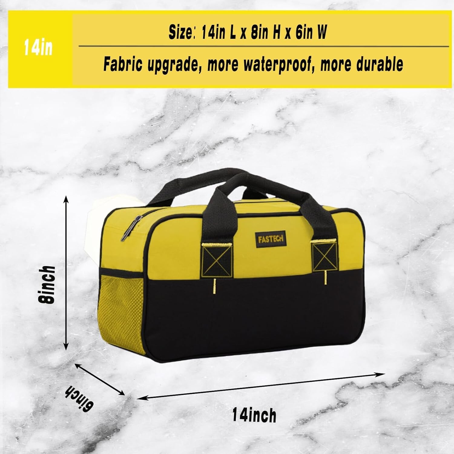 14Inch Small Tool Bag for Men, Large Capacity Wide Mouth Tool Bag, Canvas Tool