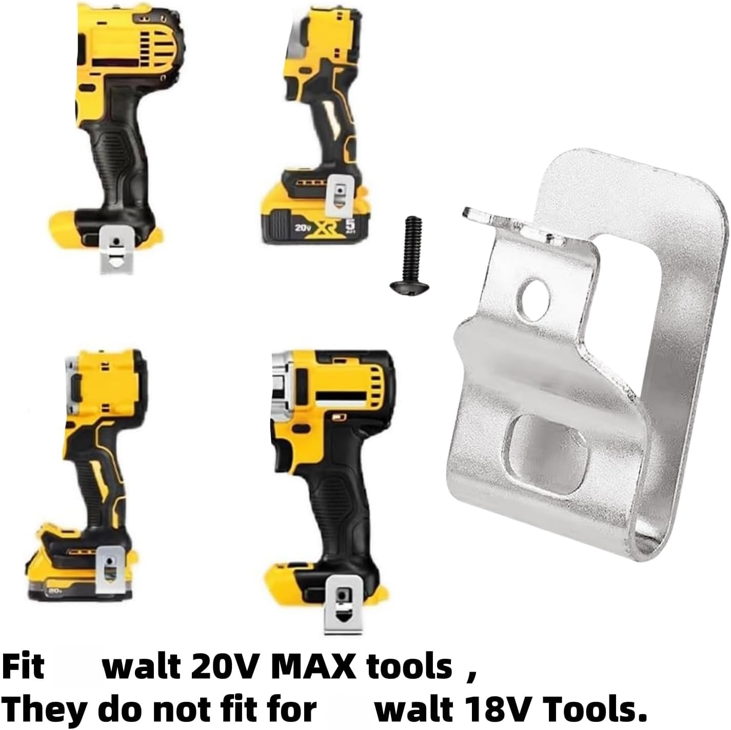 12-Pack Stainless Steel Belt Clips for DeWalt 20V Tools – Easy Installation