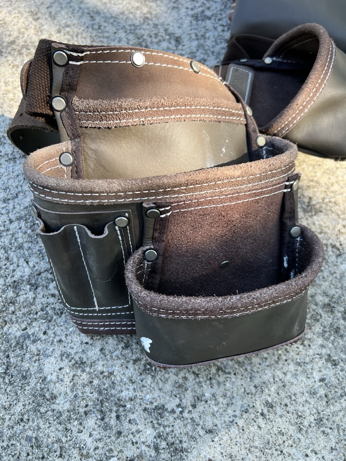 Estwing 14 Pocket Leather Framer Tool Belt Pouch Apron Rig Brown Used