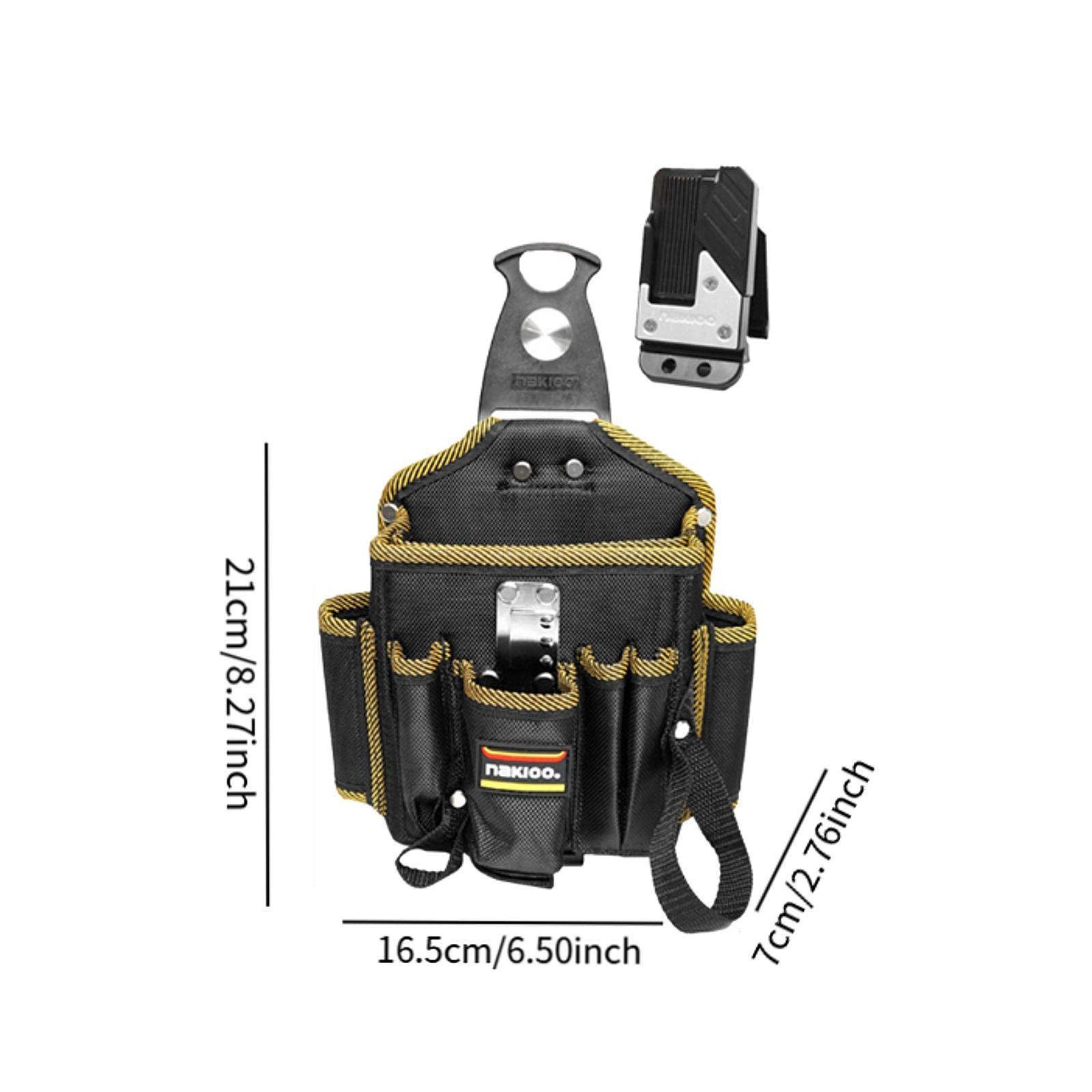 Tool Pouch with Belt Clip Toolbag Oxford Cloth Compact with Multi Pocket