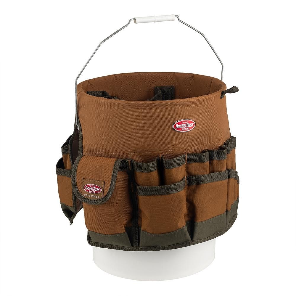 BUCKET BOSS Tool Organizer for 5 Gal. Bucket – Brown – 30 Storage Pockets