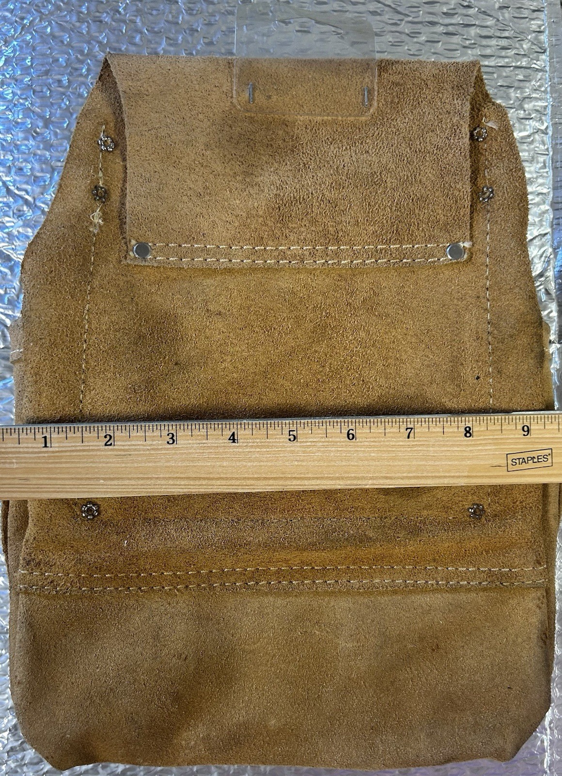 Craftsman 940642 Leather Tool Pouch, Brown, About 13 in, Belt Loop Multi-Pocket