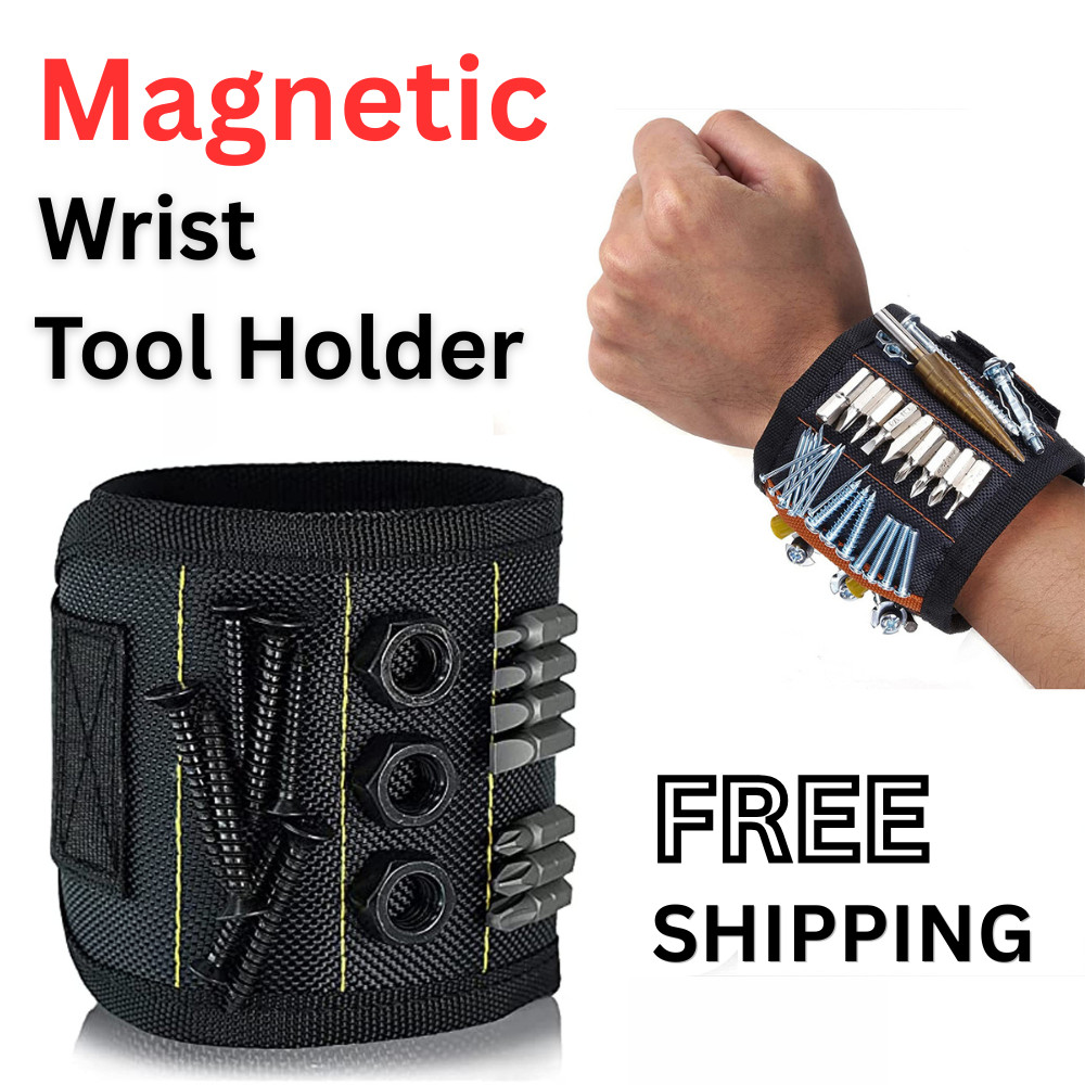 Magnetic Wristband Tool Holder For Screws Nails Drill Bits Wrist Strap