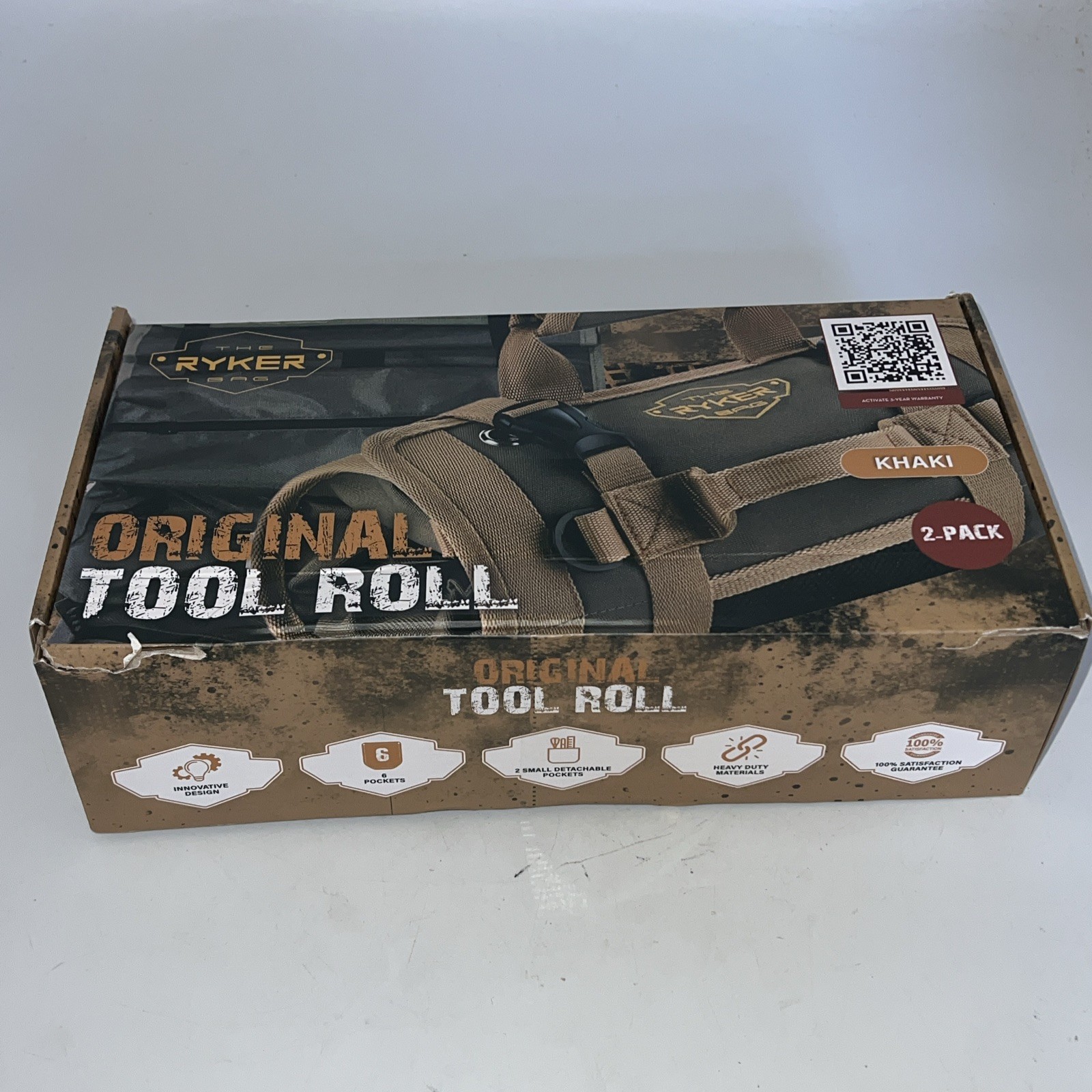 Ryker Original Tool Roll New in Open Box Khaki 6 Pockets Detachable Heavy Duty