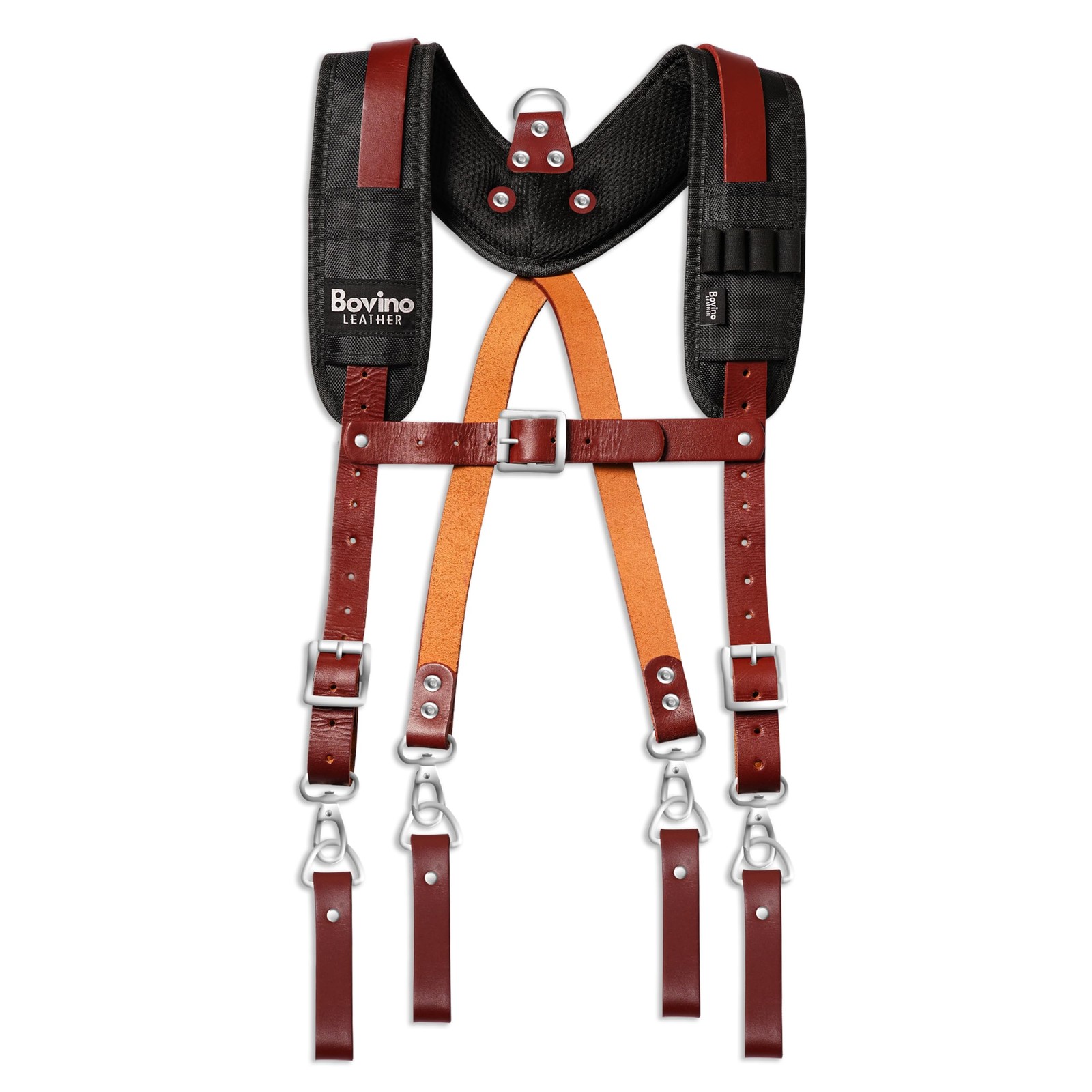 Tool Belt Suspender – Heavy Duty Leather Shoulder Straps with Padding for Car…