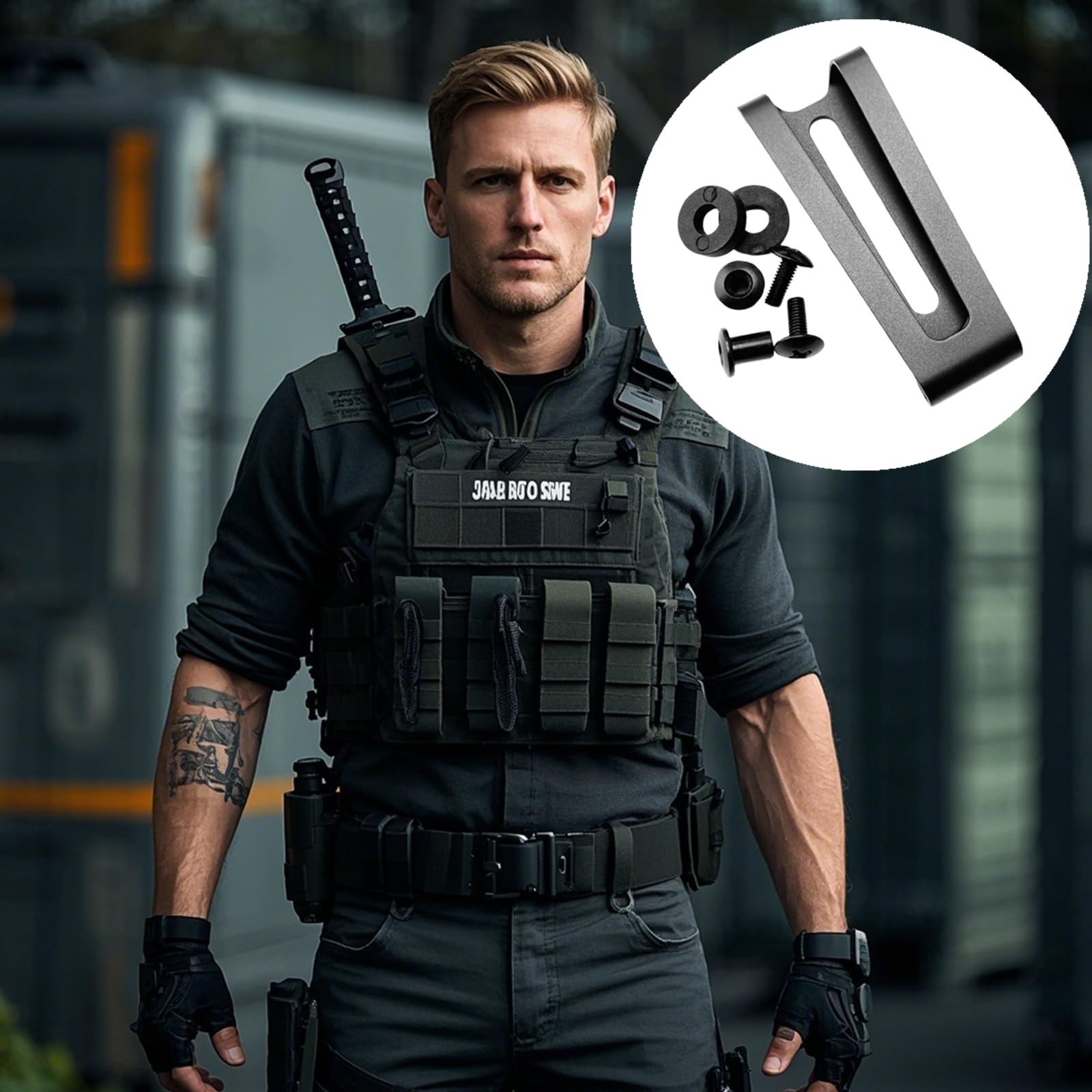 1 Set Kydex Belt Clip Professional Metal Holsters Waist Clips with Screws, Black