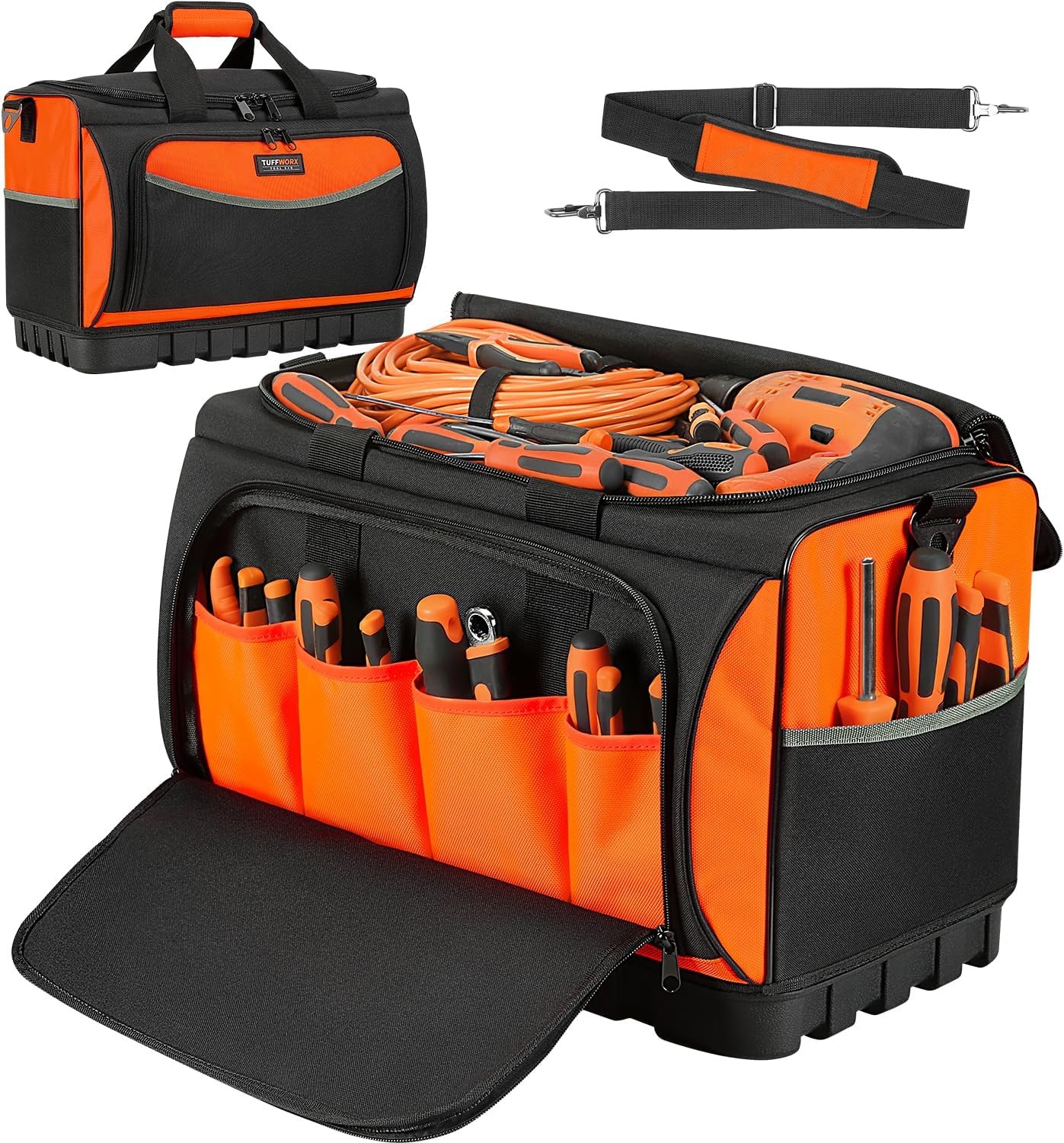 Heavy Duty Tool Bag Large Tool Bags 20inch 18 Pockets 19.6x 12.9x 11.8″Tool Bags