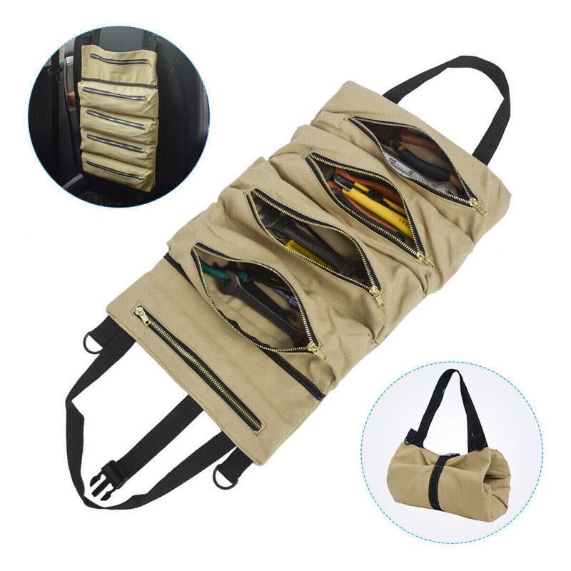 Roll Tool Roll Multi-Purpose Tool Roll Up Bag Wrench Roll Pouch Hanging Carrier