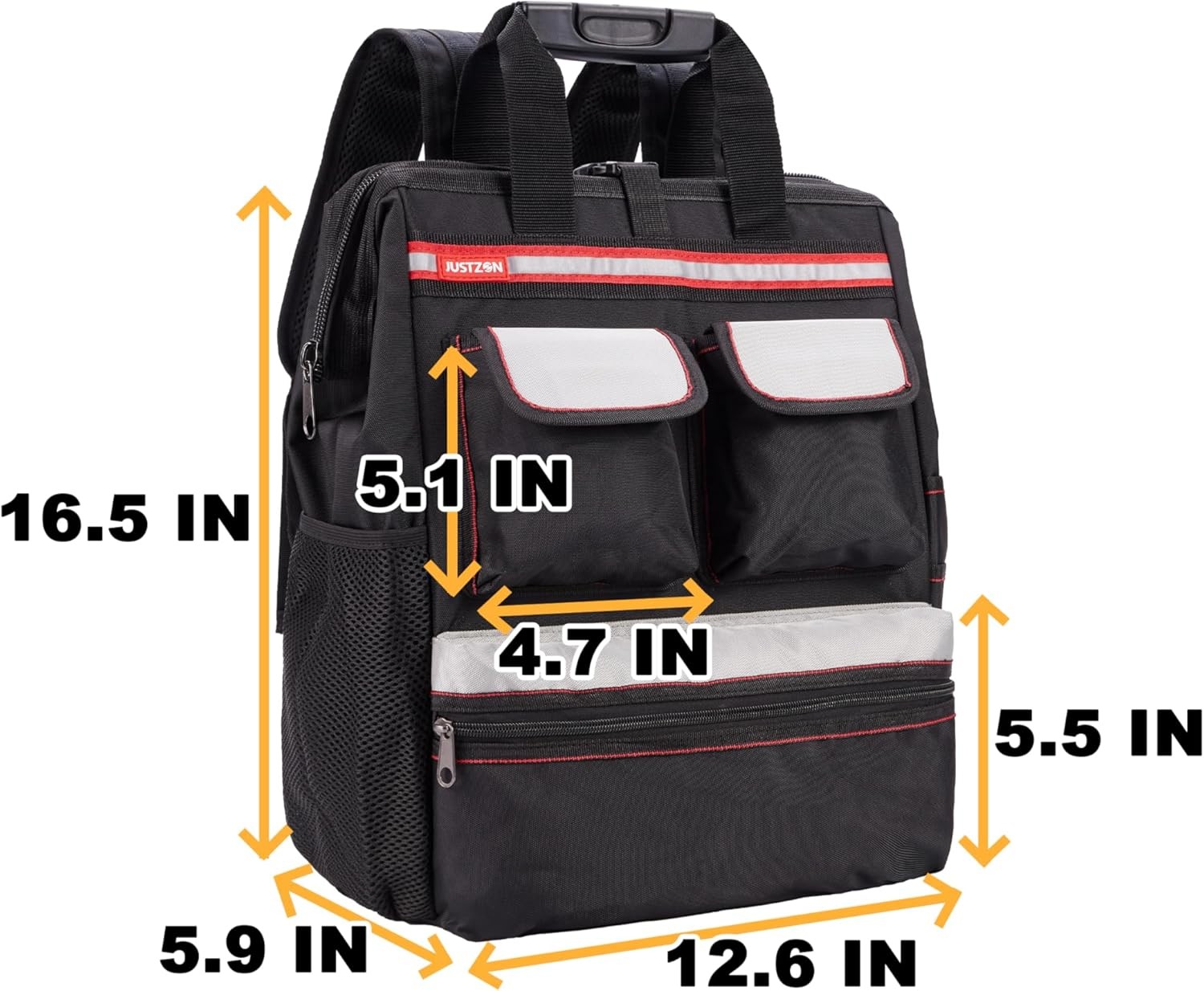 Backpack Tool Bag with Padded Back Support Heavy Duty Tool Kit Carrier Storage B