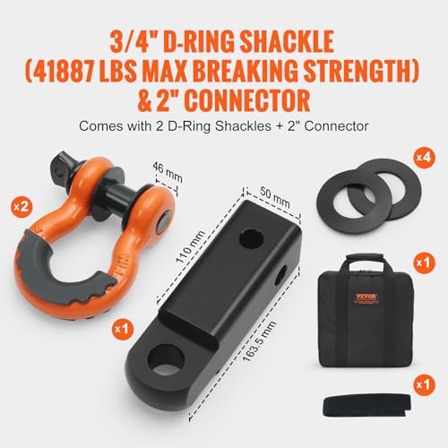 Polyester Heavy Duty Tow Strap Recovery Kit 3″ x 30 ft (MBS-36,000 lbs) Winch