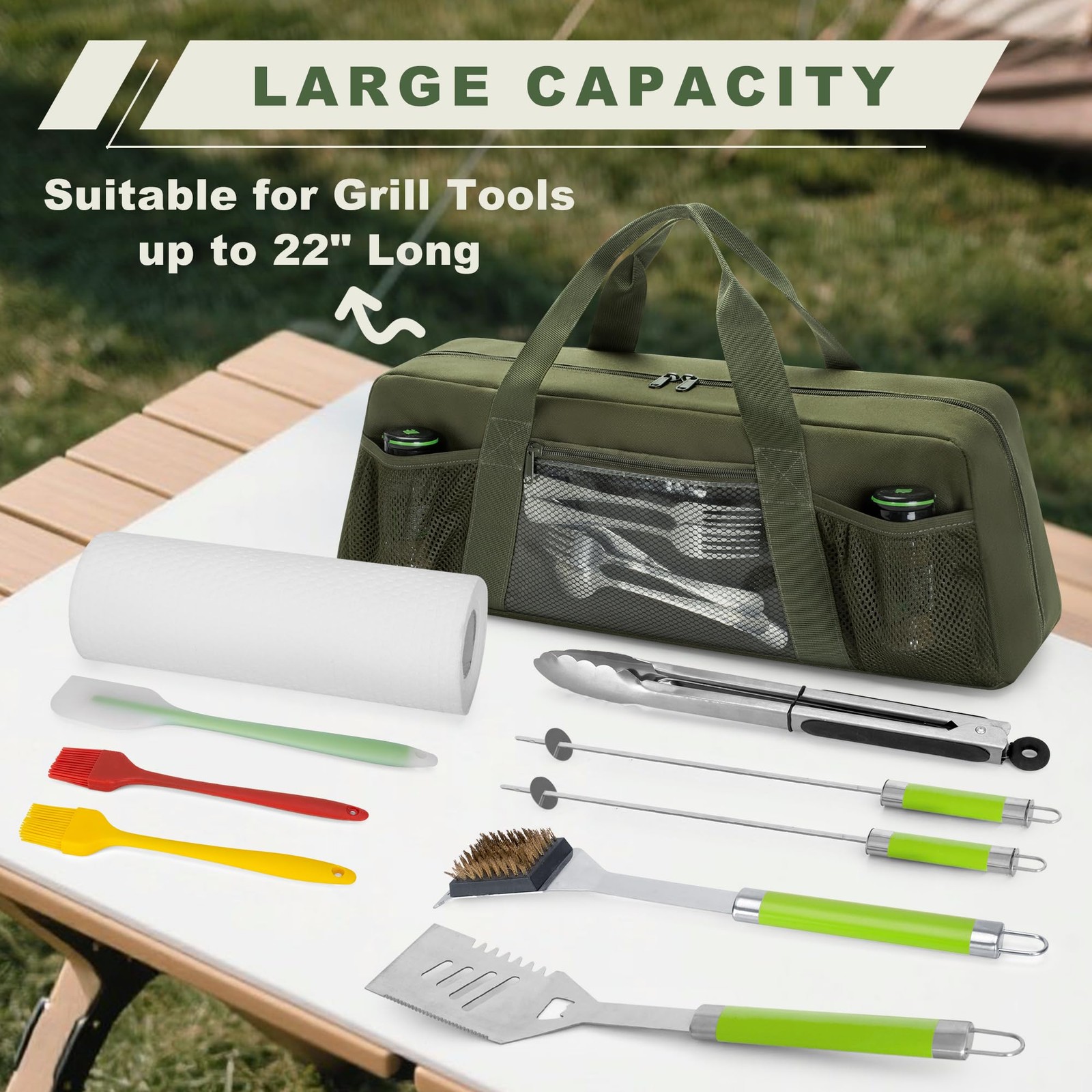 HODRANT Grill Tool Storage Bag, Outdoor BBQ Utensil Holder for Barbecue Tool …