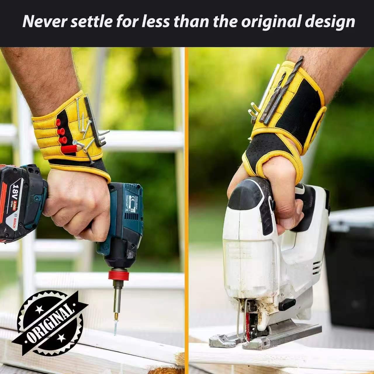 GMOX Magnetic Tool Wristband with 9 Strong Magnets for Screws & Wrist Support