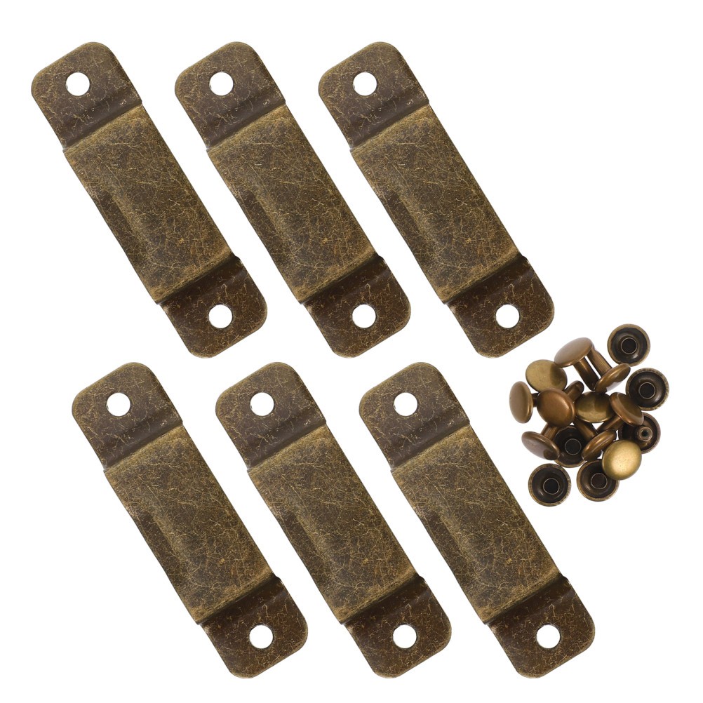 6Pcs Portable Bronze Tape Measure Holder Clips with Rivets for Tool Belts