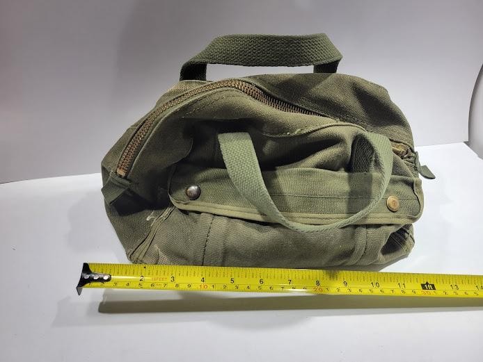 Canvas Tool Bag Small Green Handled Zipper Pouch Storage Shop Organizer