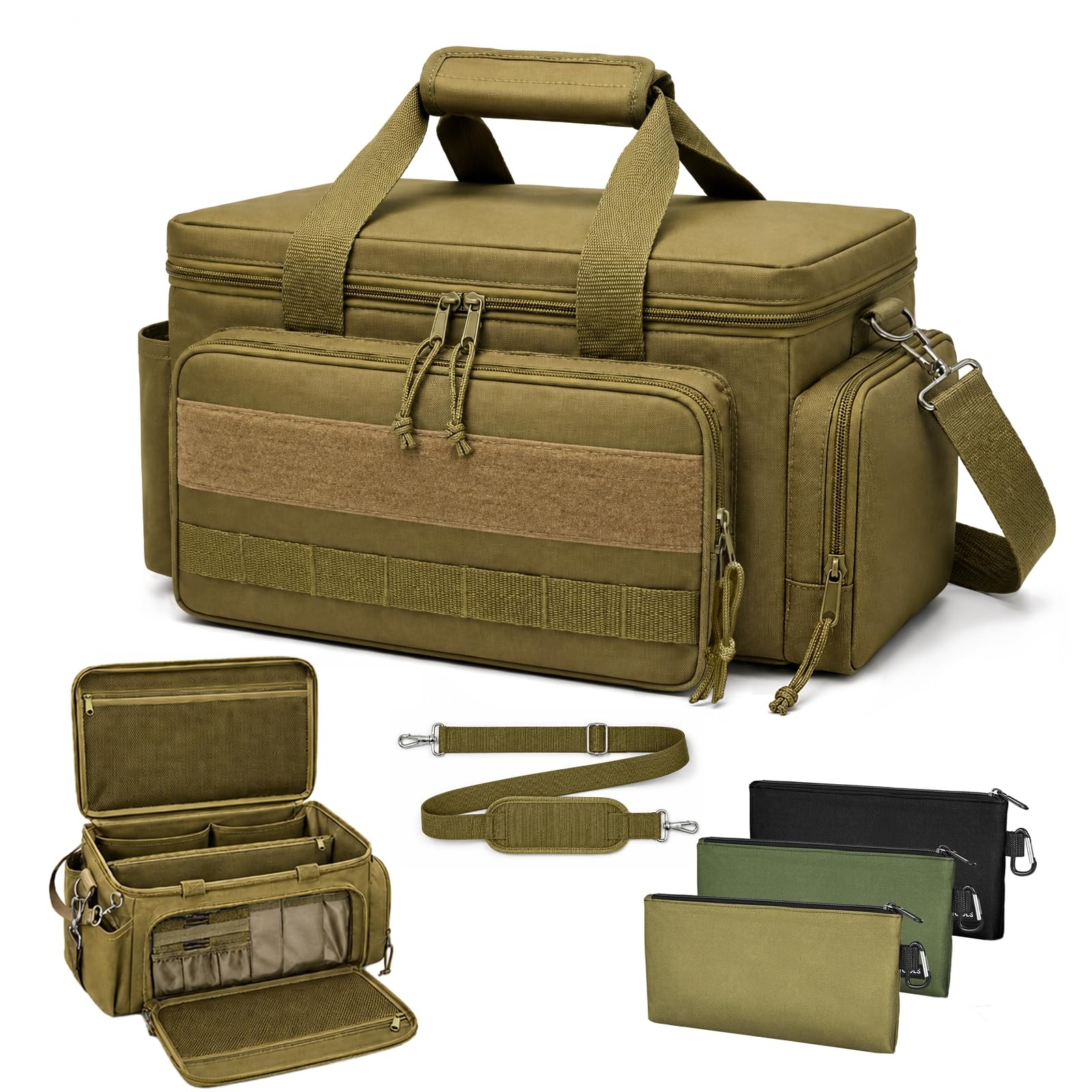 15-Inch Tool Bag Multi-purpose Organizer with 3 Pouches and Adjustable Shoulder