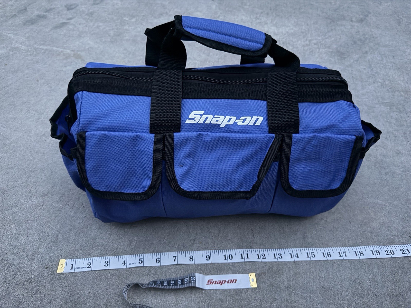 Snap On Tools Large Tool Bag Travel Carry Case Snap-On Racing Tool Blue