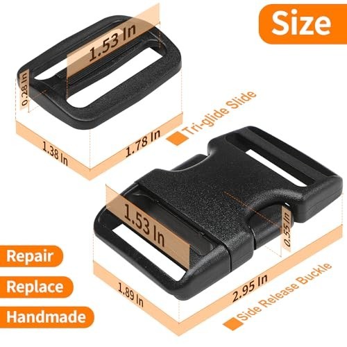 Heavy-Duty 1.5″ Buckle & Strap Set – 6 Yards Thick Nylon Webbing, 6 Quick Releas
