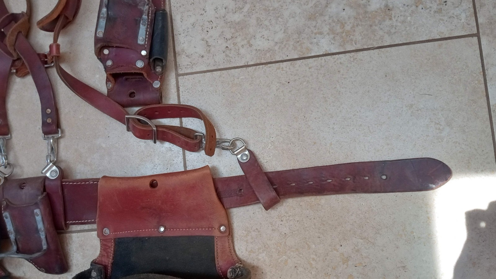 Complete Occendental Leather Tool Belt Susspenders Bags Made in USA