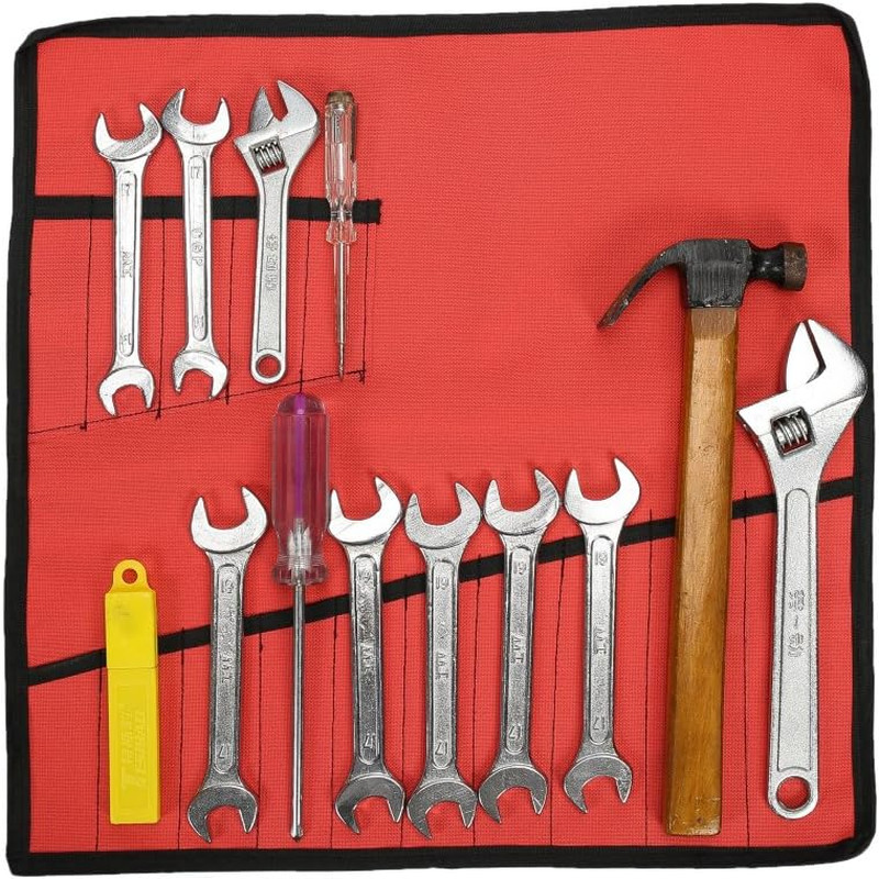Heavy Duty Oxford Tool Roll Pouch Wrench Holder Organizer Bag with 12 Pockets Se