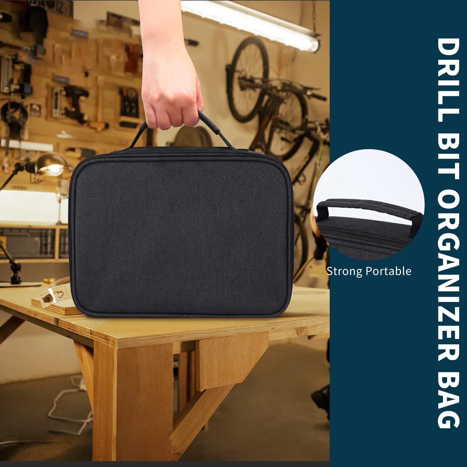 Portable Drill Bit Organizer Bag,Brill Bit Holder Tool Bag 1/4-Inch,3/8-Inch,…