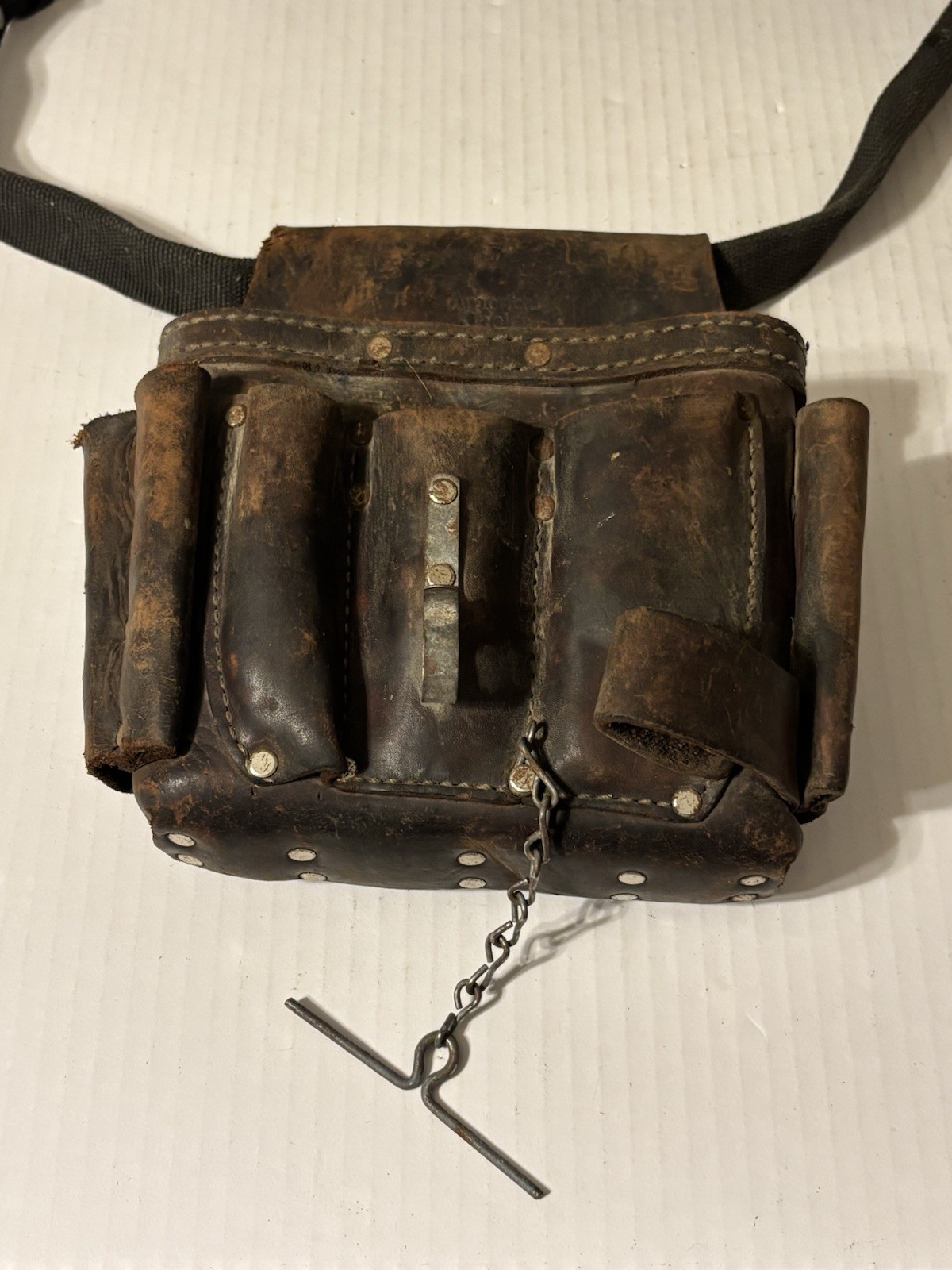 Tool Belt Pouch Leather Americas Choice Professional A521 Only 9 Pocket VTG