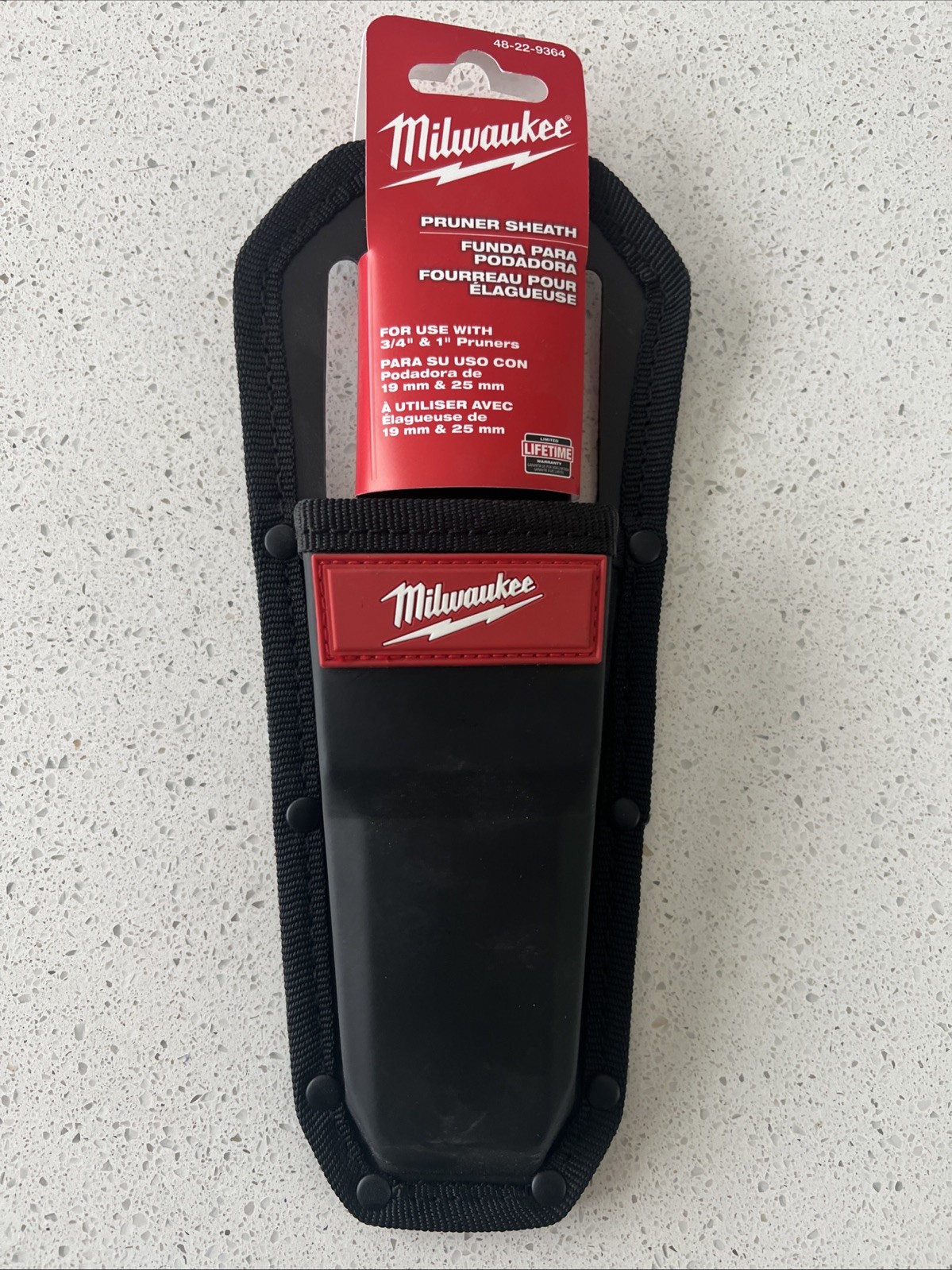 Milwaukee Tool 48-22-9364 Pruner Sheath 3/4” & 1” Black, Synthetic Leather