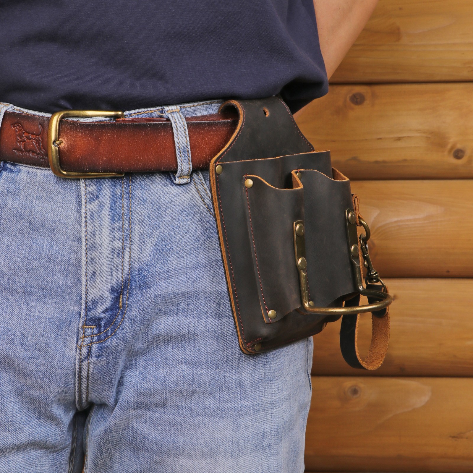 Tourbon Electrician Carpenters Tool Holder Tape Thong Pouch 5 in 1 Belt Holster