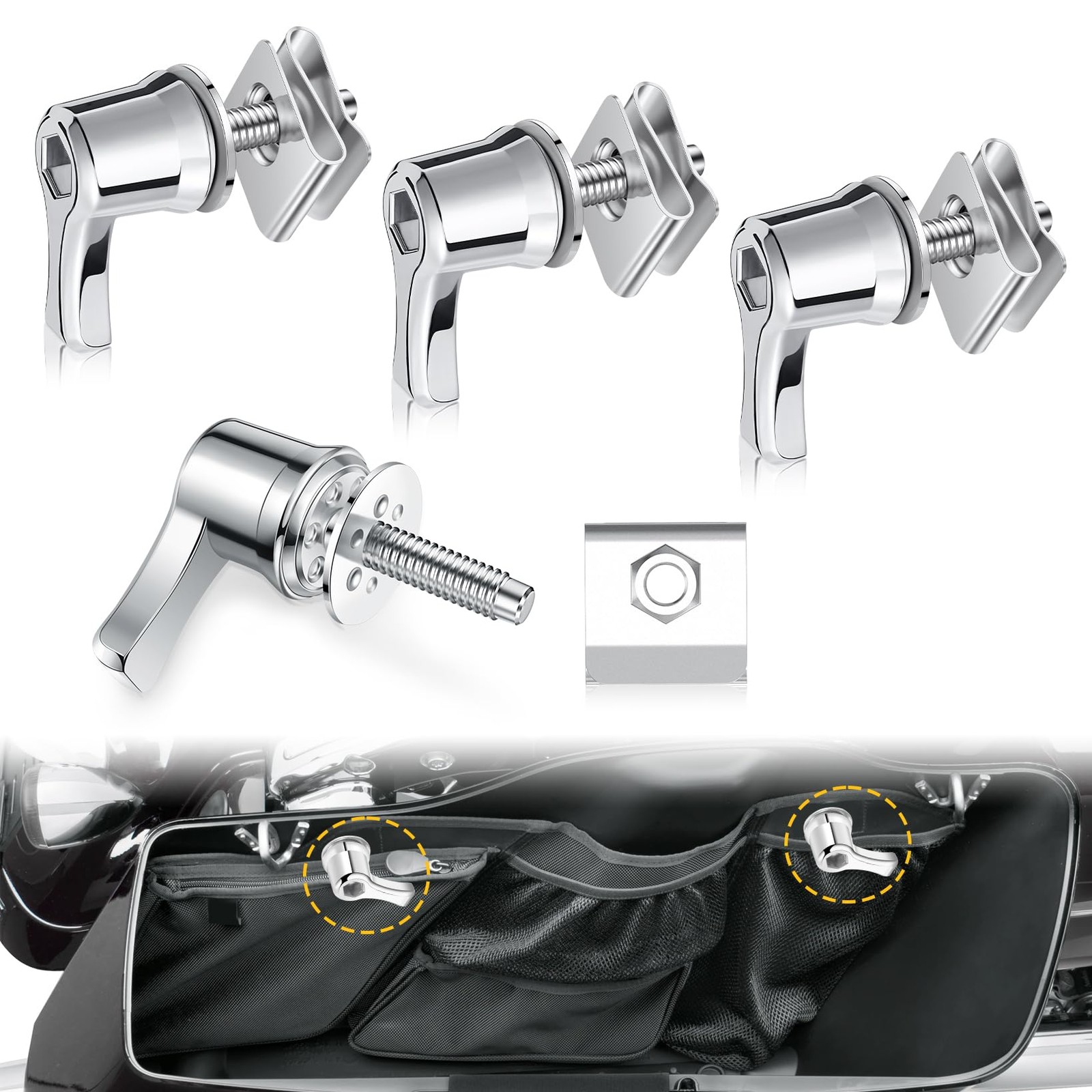 Saddlebag Lock Bolts for Harley Touring Softail Road Glide Security Hardware
