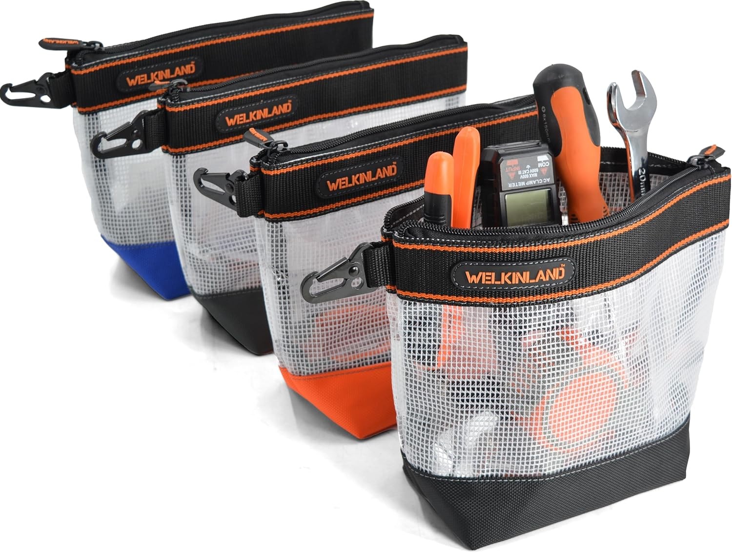 10-Inch Clear Tool Pouch Organizer – 4 Pcs Zipper Tool Bags