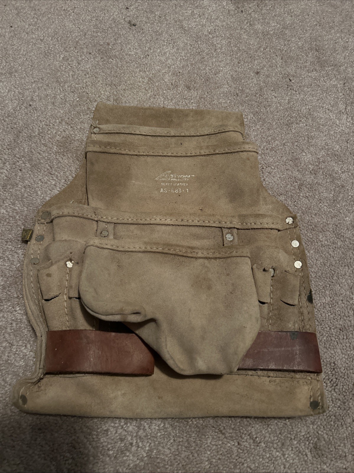ACTION WORK PRODUCTS Suede Leather AS-863-1 Tool Belt Pouch Holder Waist Brown