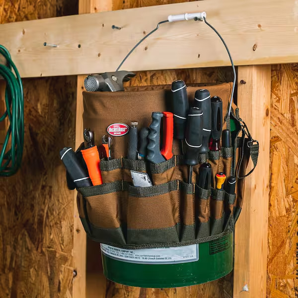 Bucket Tool Organizer Bag Garden 30 Pocket 5 Gallon Storage Work Home Use