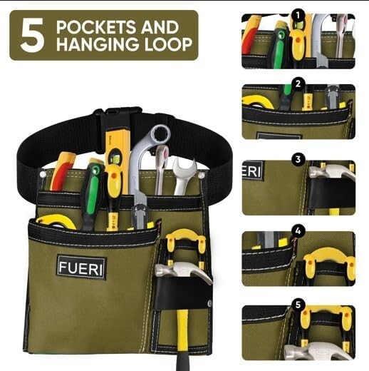 FUERI Tool Belt Bag Pouch Men Nylon Tools Belts Pouches for Construction