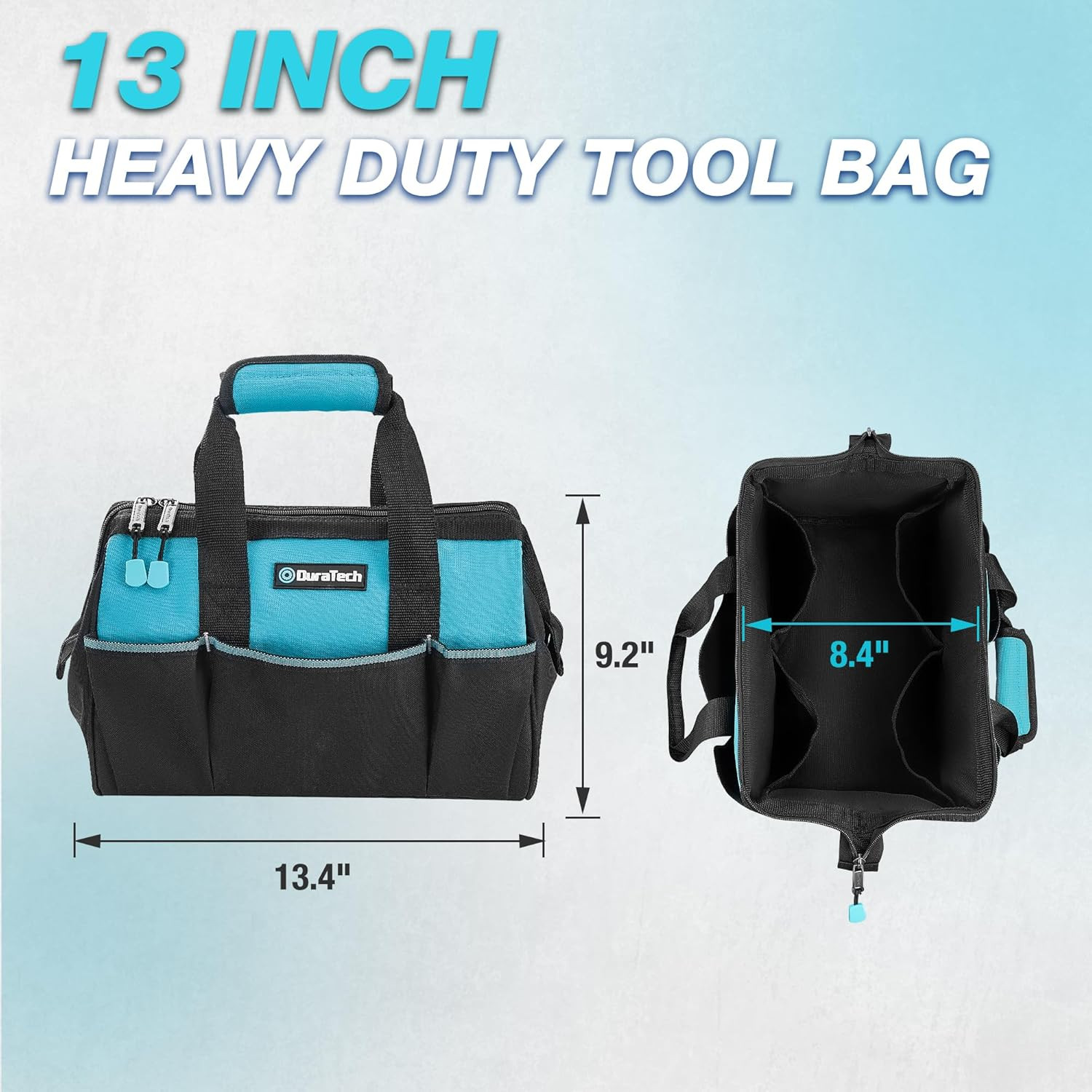 13-Inch Small Tool Bag with 9 Pockets, Tool Bags for Men Women, Toolbag with Thi