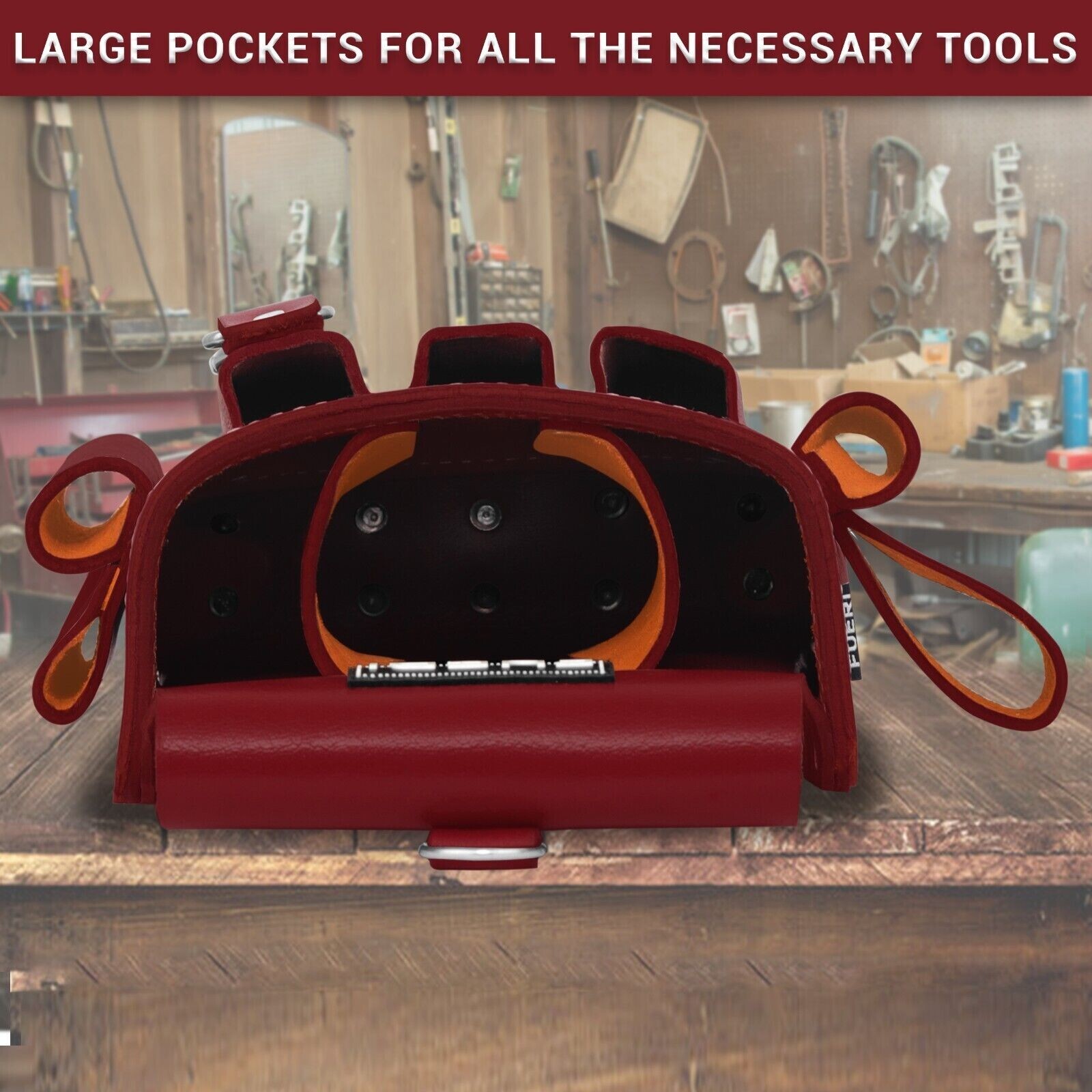 ELECTRICIAN TOOL POUCH HEAVY DUTY TOP GRAIN PREMIUM LEATHER 4 POCKETS