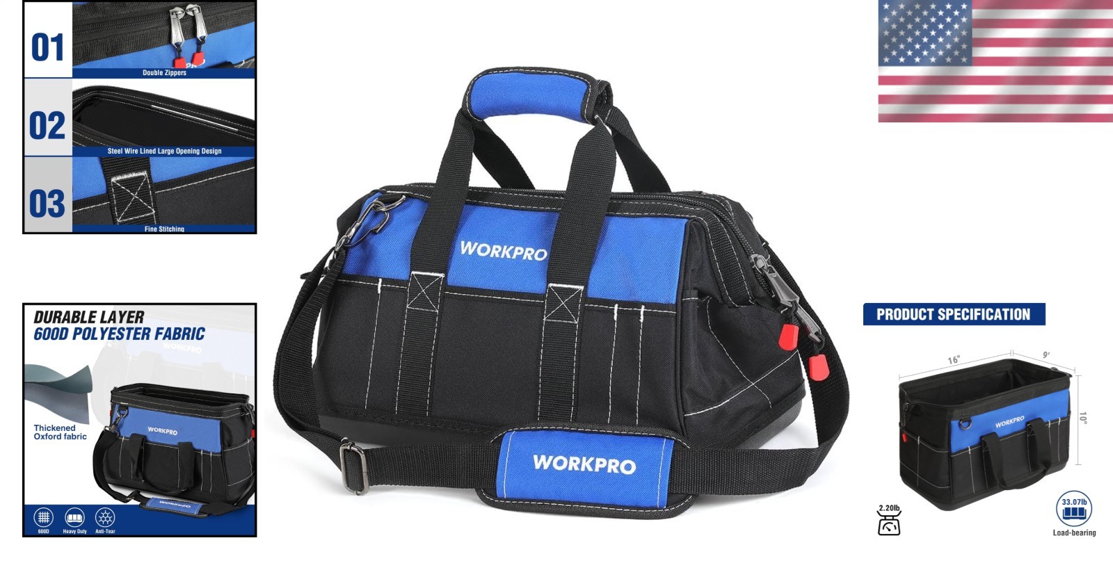 Wide Mouth Durable 600D Polyester Waterproof Base Organizer
