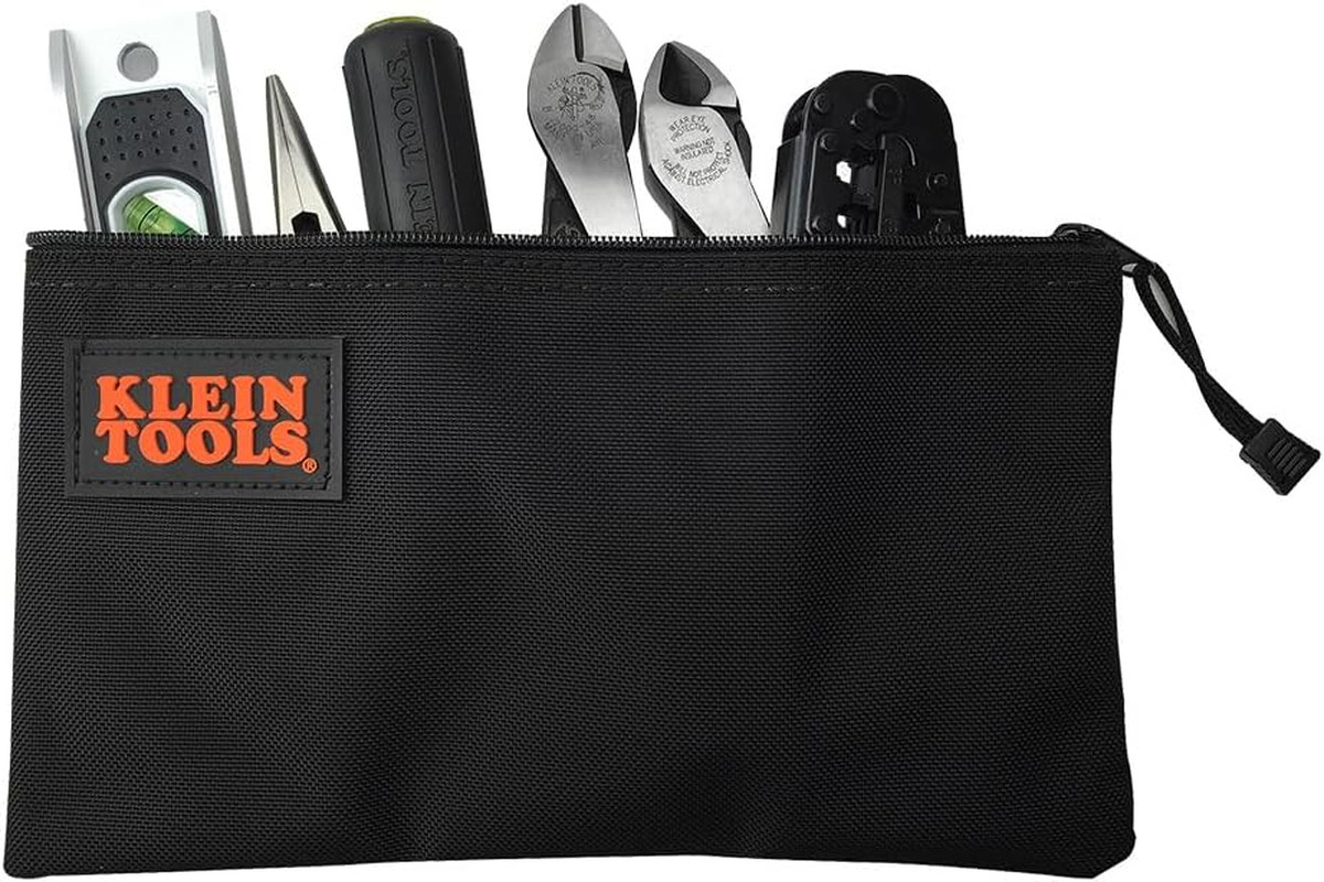 Klein Tools 5139B Zipper Bag, Cordura Nylon Tool Pouch with Heavy-Duty Nylon Zip