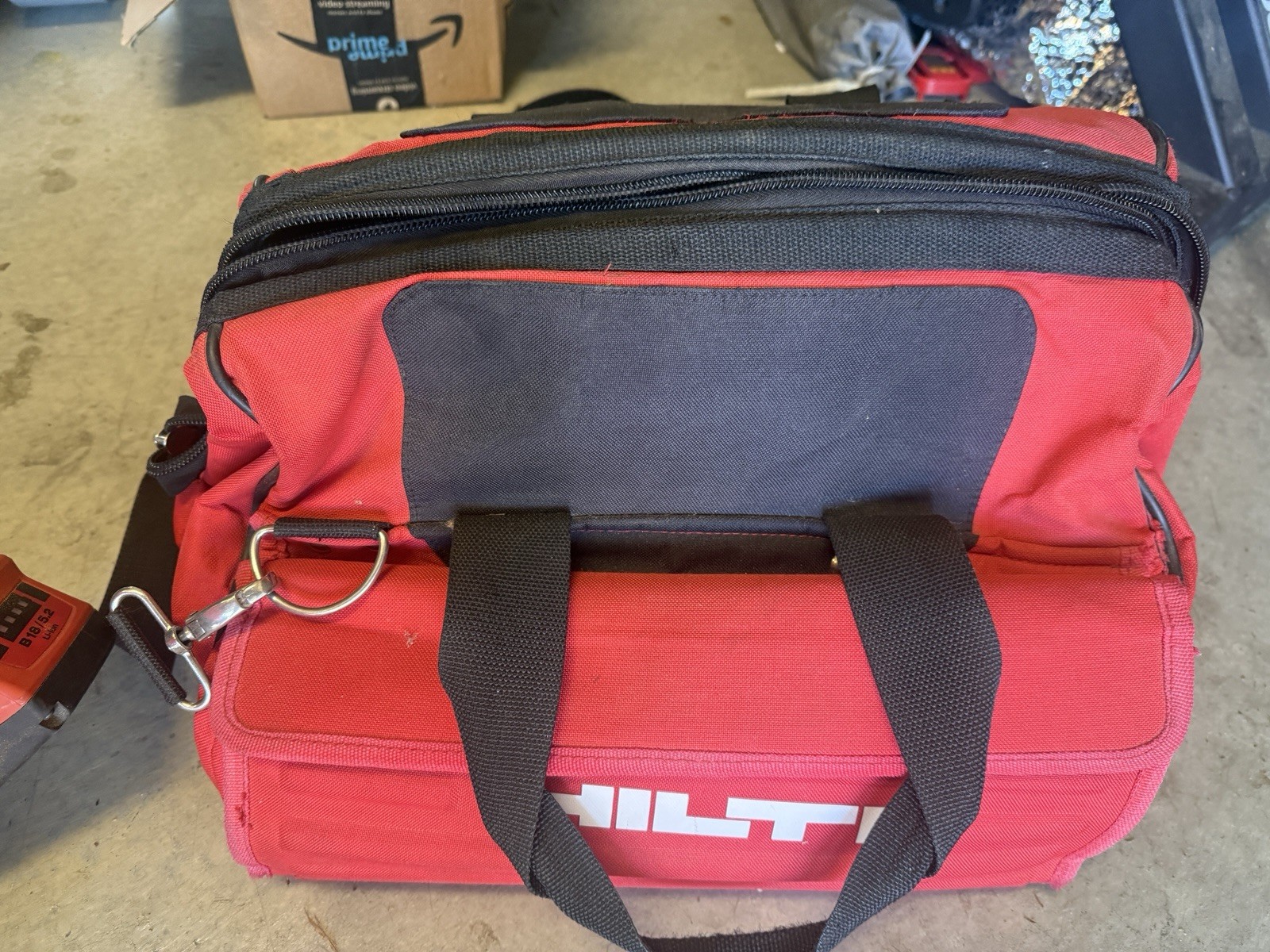 Hilti Heavy Duty Contractor Tool Bag Red Black With Sling Bag Only Lightly Used